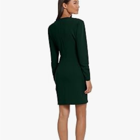 NWT Donna Morgan Deep Green Long Sleeve Midi Dress w/faux pockets size 4 - Picture 4 of 7